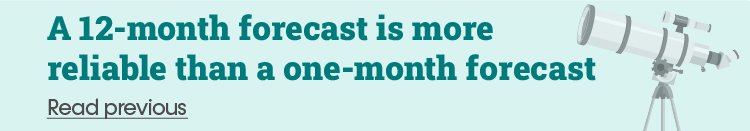 A 12-month forecast is more reliable than a one-month forecast