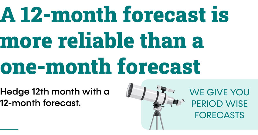 A 12-month forecast is more reliable than a one-month forecast